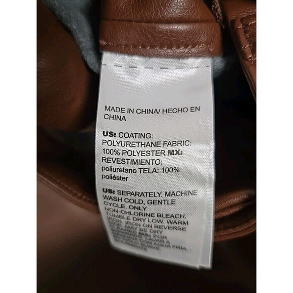 CHICO'S Faux Leather Wide Leg Crop Pants Brown Women’s Size 00/ US 2 READ - Picture 5 of 9